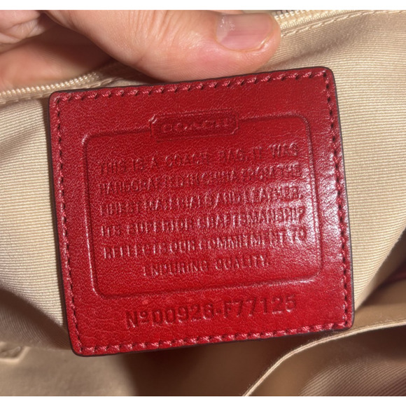 Coach Voyage Canvas Tote Statement Shoulder Bag Canvas Tan Leather D09264-F77125 - Picture 3 of 16